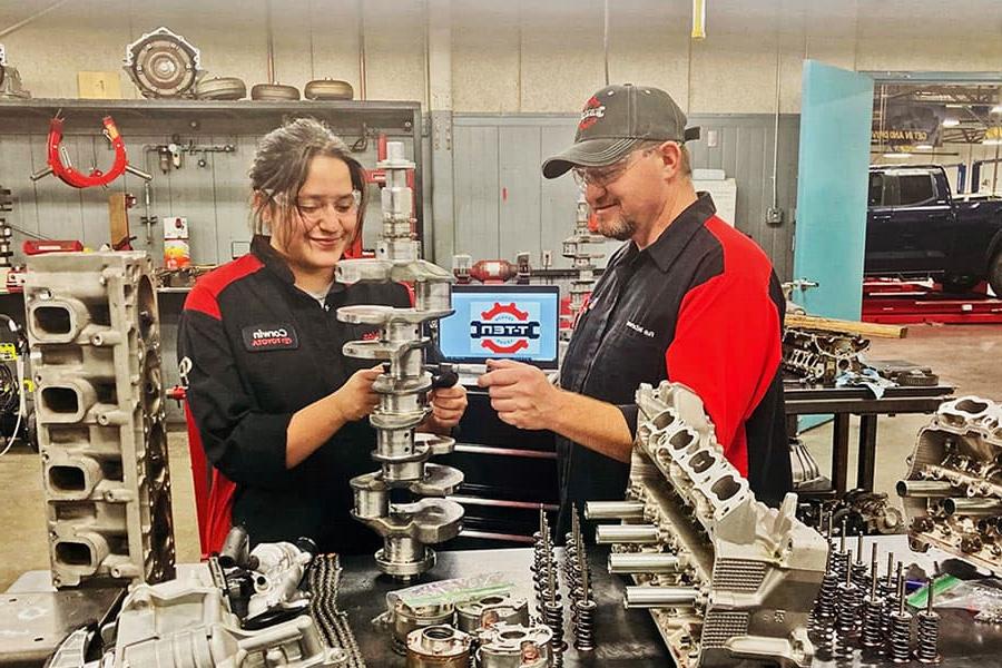 Instructor with students in the Toyota Technical Education Network Program